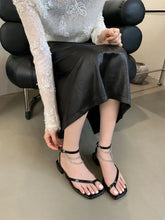 LBSFY  -  Sexy Women Sandals Clip Toe Summer Dress Shoes Black Silver Ankle Strap Party Dress Shoes Flat Low Heels Rhinestone Chain Slides